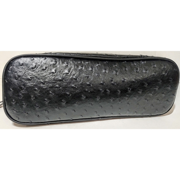 Giani Bernini Ostrich Embossed Faux Leather Shoulder Crossbody Satchel - Picture 4 of 5